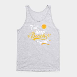 Beach summer surf swim eat sleep repeat Tank Top